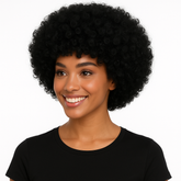 Voluminous Black Curly Wig - Costume and Team Spirit Accessory